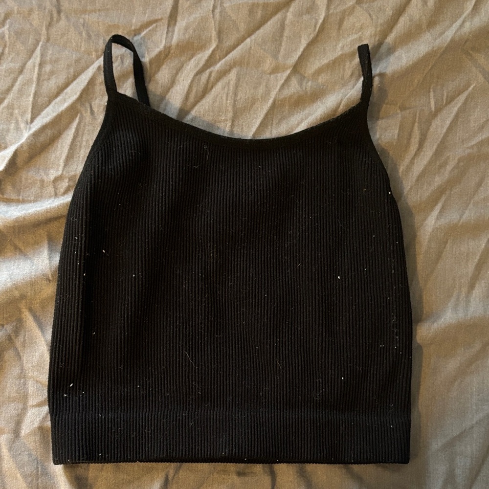 SHEIN Black Ribbed Camisole Top